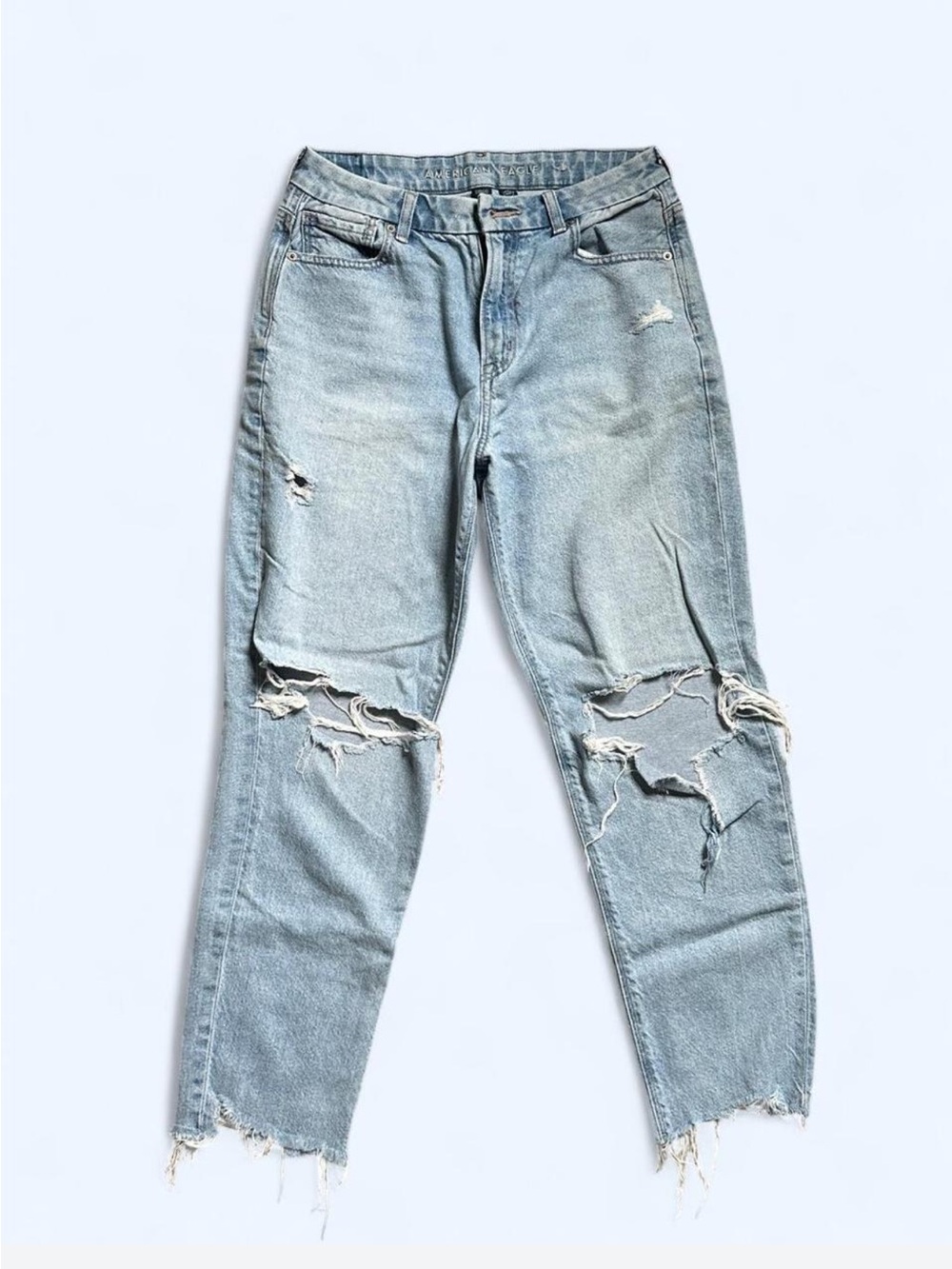 American Eagle Outfitters Light Wash Distressed Boyfriend Jeans